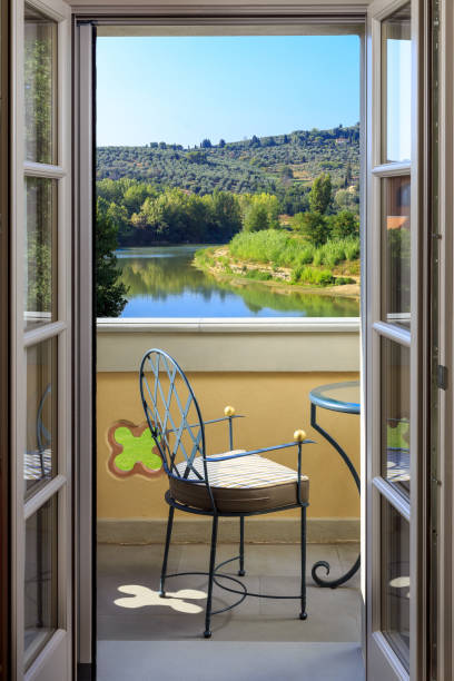 istock Italian style balcony with lake view 2193480954