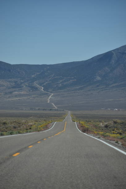 istock Endless Windy Desert Road with in Nevada 2193489641