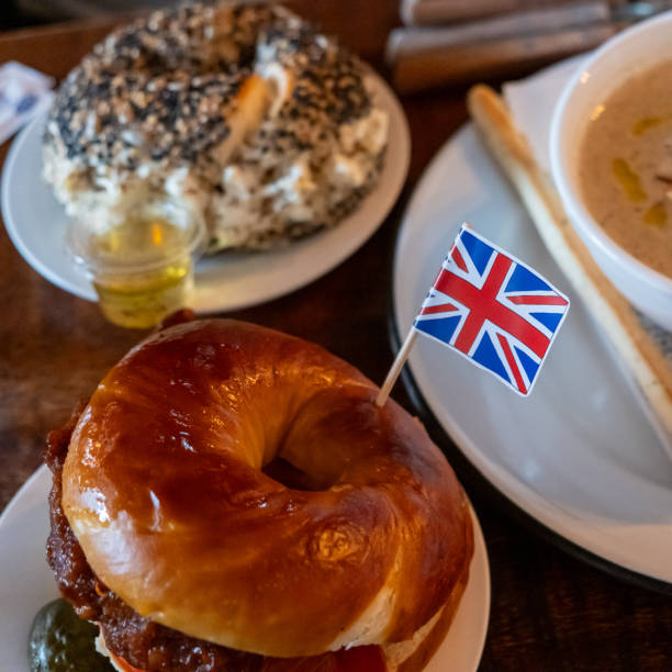 istock Various types of bagel served on plate in the restaurant 2193495244