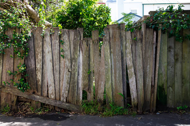 istock Old rustic wooden fence 2193495405