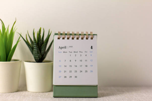 istock April 2025 desk calendar for planning on your desktop. 2193499282