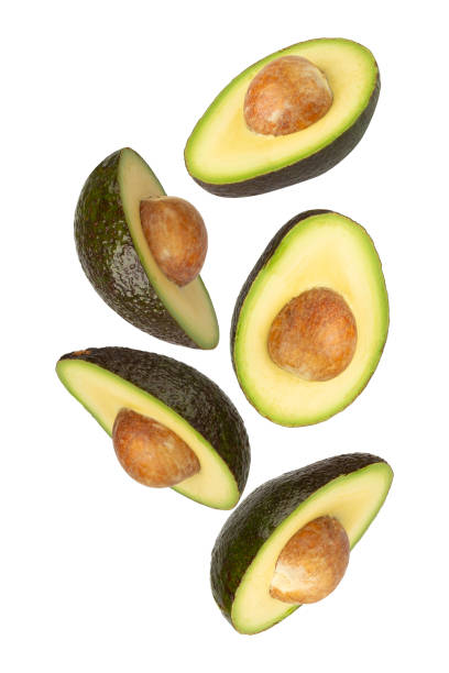 istock Falling Avocado isolated on white background with clipping path, full depth of field 2193506620