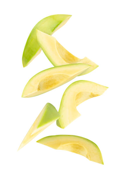 istock Falling Avocado isolated on white background with clipping path, full depth of field 2193506984