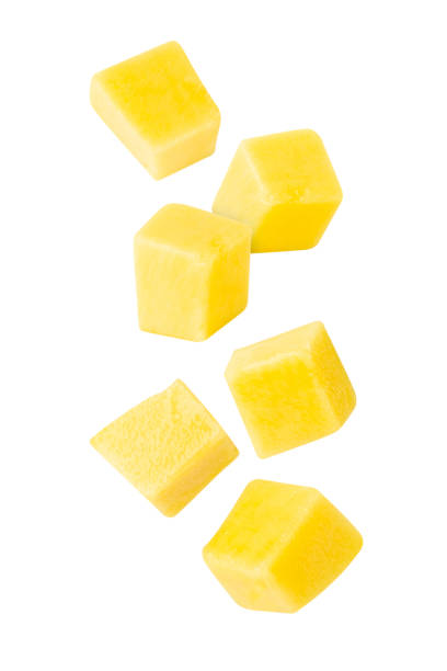 istock Falling Yellow Mango slices isolated on white background with clipping path, full depth of field 2193507048