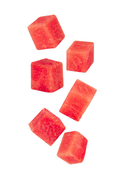 istock Falling Watermelon slices isolated on white background with clipping path, full depth of field 2193507132