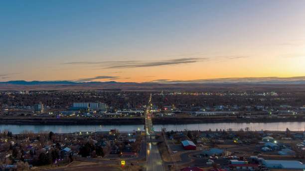 istock Great Falls, Montana drone shot in December 2193512093