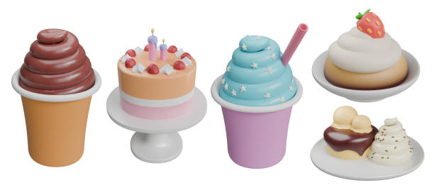 istock 3D Cartoon Dessert Collection with Ice Creams, Cakes 2193514404
