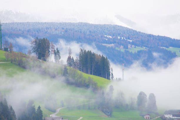 View from Germany, over Austria and in the background Mount Säntis in Switzerland