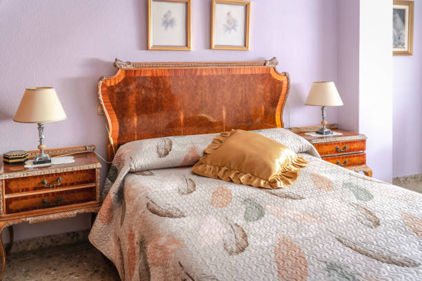 Retro Bedroom Interior. Grandmacore Aesthetic