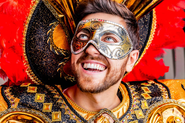 Brazilian man wearing carnival costume