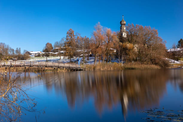 Pilgrimage church St. Maria at Seeon monastery, Bavaria, Germany, in winter