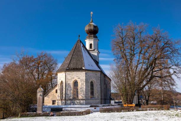 Pilgrimage church St. Maria at Seeon monastery, Bavaria, Germany, in winter