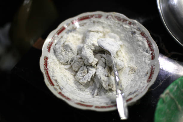 istock Shrimp fried in flour before frying 2193532979