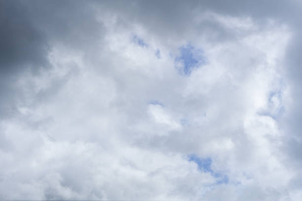 Rainy season with dark grey sky cloud gradient light white background. Beauty cloud