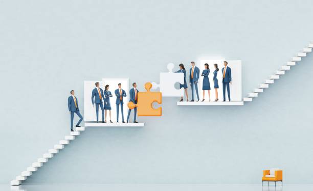 istock Business people are working together with puzzles. 3d Rendering 2193544206