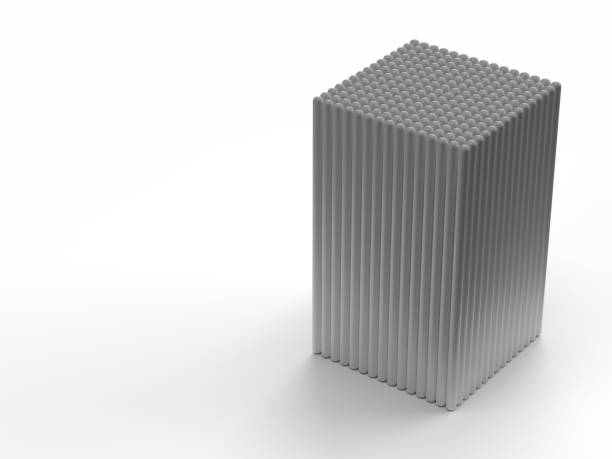 istock 3D illustration of aligned blunt poles 2193549135