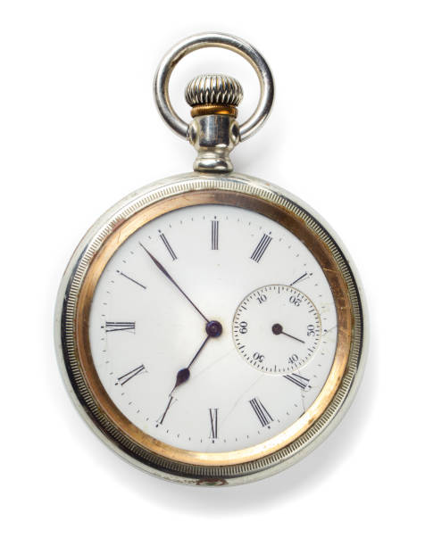 istock Silver antique pocket watch isolated on white background. Clipping path included 2193549399