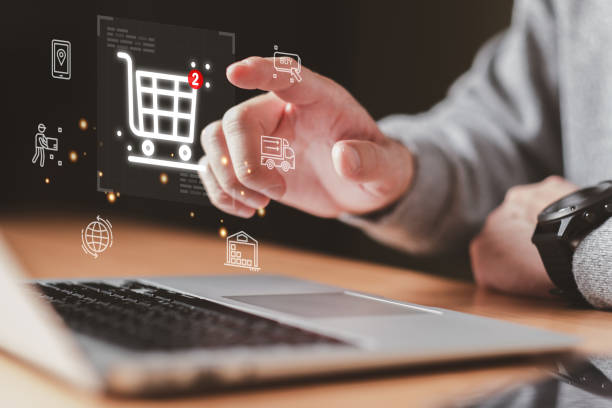 istock Online shopping customer point and manage online e-commerce business automation logistic supply chain in online dashboard. Global worldwide logistic management for online shopping with warehouse 2193549569