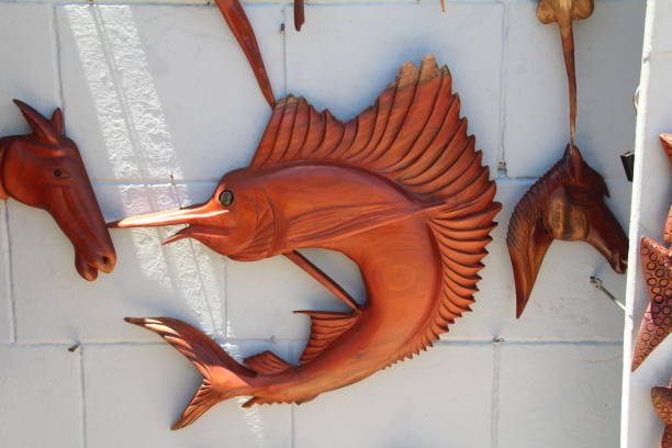 istock Wooden Sculpture of Fish 2193549602