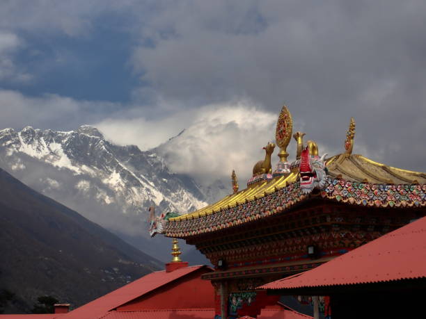 Thyangboche monastery, Sagarmāthā National Park. National park in the Himalayas of eastern Nepal in the Solukhumbu District. It  includes Mount Everest