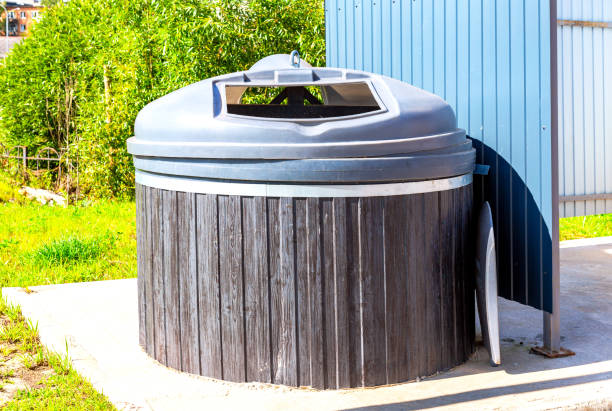 istock Big round garbage container for household waste at the city 2193551525