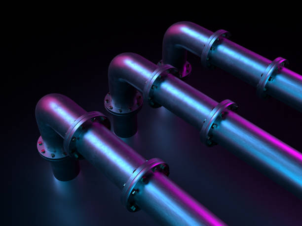 istock Steel piping, pipeline 3d illustration 2193553022