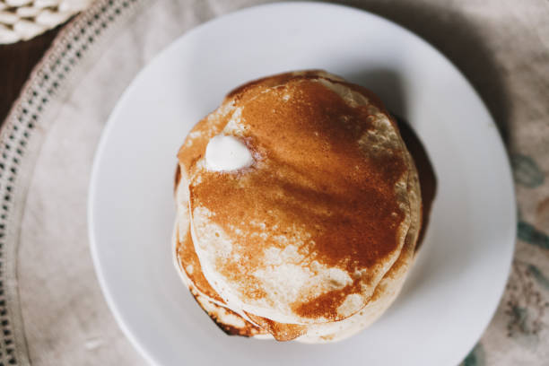 istock Hot homemade stack of pancakes on plate 2193556234