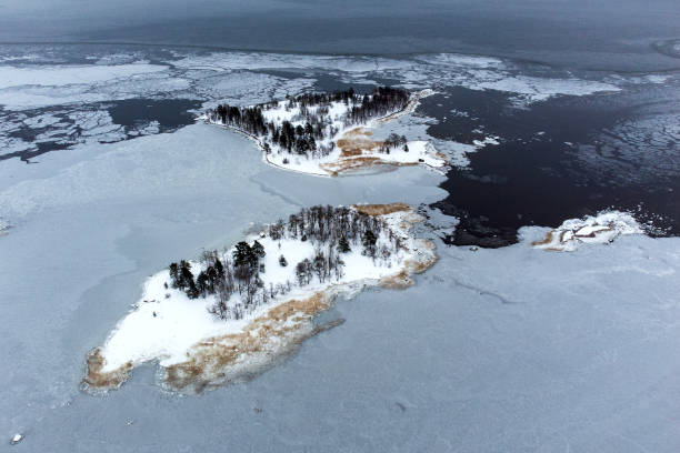 istock Islands in the winter Bay. 2193558511