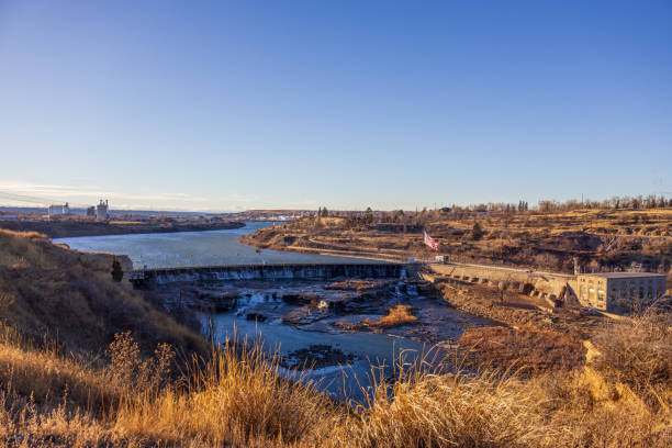 Great Falls, Montana drone shot in December