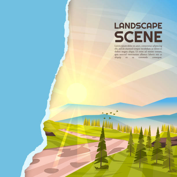Landscape Out Ripped Paper 350+ Ripped Paper Landscape Stock Illustrations, Royalty-Free Vector ...