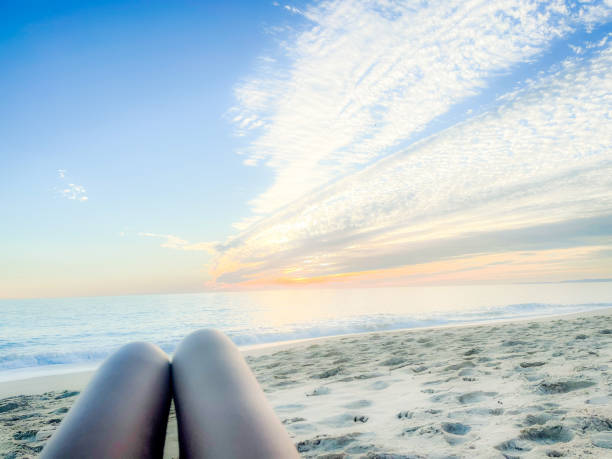 Relaxing on the beach, soaking up the sun and enjoying the view // mobilestock photo, photographed with Iphone 5