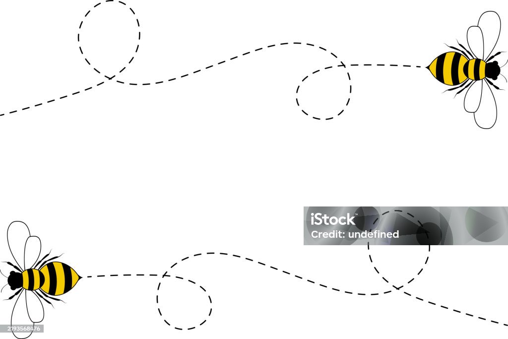 Bee Path Bee Flying Path A Bee Flying In A Dotted Line The Flight Path Of Bee ...