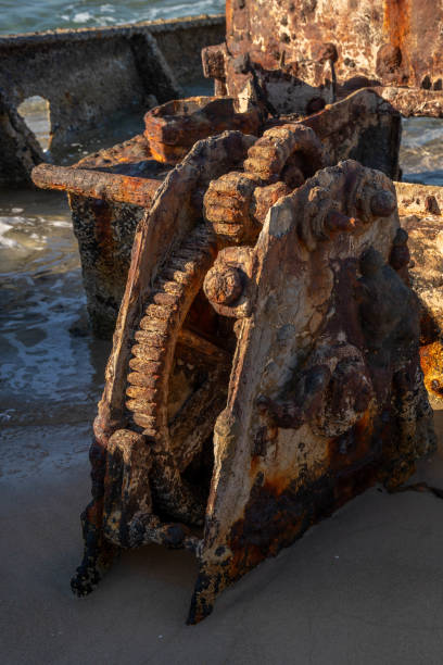 istock Close up of and abandoned rusty shipwreck in Israel. 2193573973