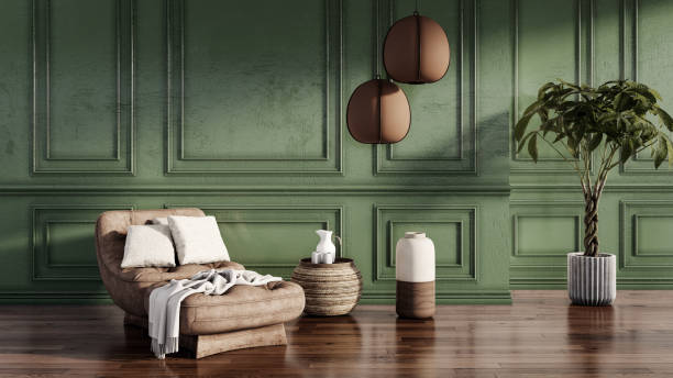 istock Large luxury modern bright interiors Living room mockup illustration 3D rendering image 2193576672