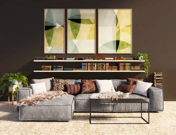 istock Large luxury modern bright interiors Living room mockup illustration 3D rendering image 2193576708