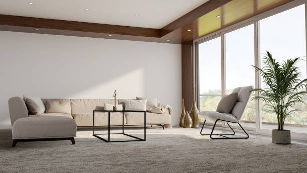 istock Large luxury modern bright interiors Living room mockup illustration 3D rendering image 2193576760