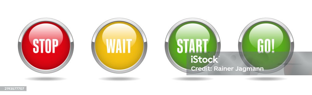 Wait Button Simple Image Stop Wait Start Go Buttons Stock Illustration - Download Image Now ...