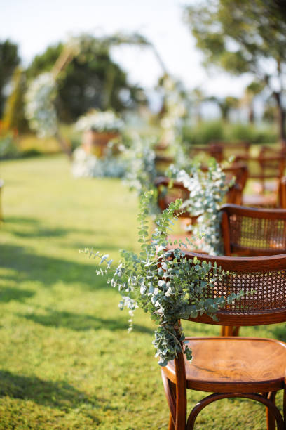istock Outside place decorated with flowers for the wedding ceremony. 2193579488