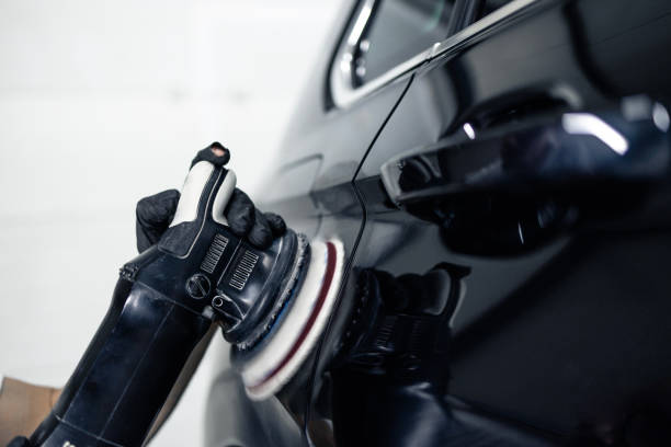 istock Polishing grinder working on the car. 2193579720