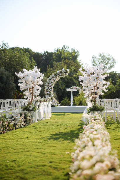 istock Outside place decorated with flowers for the wedding ceremony. 2193580089