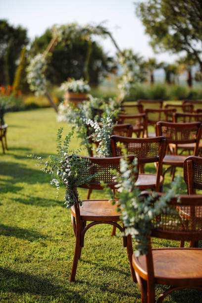 istock Outside place decorated with flowers for the wedding ceremony. 2193580144