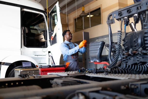 istock Truck vehicle service and maintenance. 2193580479