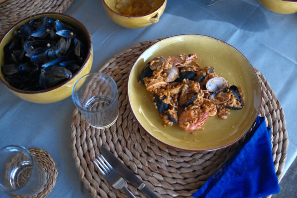 istock typical spanish rice with seafood or meat and mushrooms 2193585025