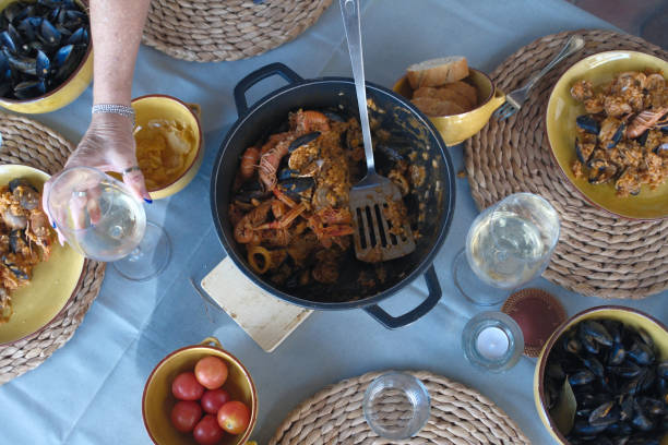 istock typical spanish rice with seafood or meat and mushrooms 2193585056