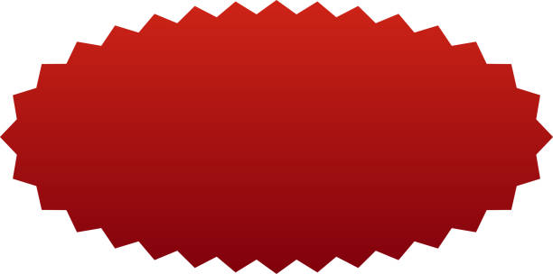 istock Red sticker or label design blank. Collection of special offer sale oval and round shape sunburst labels and badges. Promo stickers with star edges. Vector. 2193585959