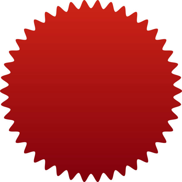 istock Red sticker or label design blank. Collection of special offer sale oval and round shape sunburst labels and badges. Promo stickers with star edges. Vector. 2193586379