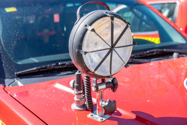 close up view of a high-powered lamp on a Fire Department vehicle