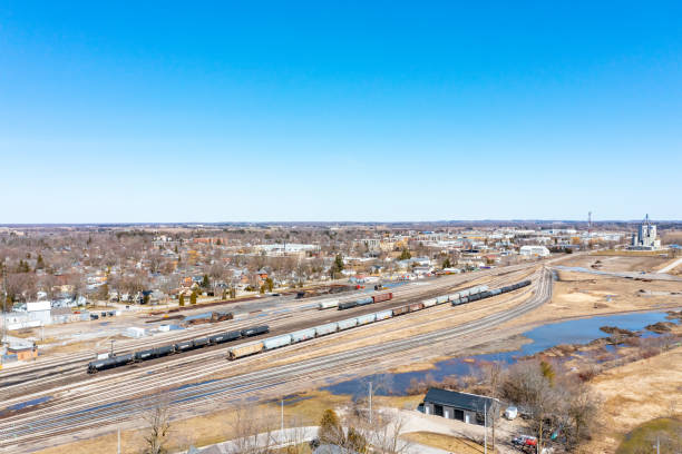 istock Railway Track and Train Station, Stratford, Canada 2193587566