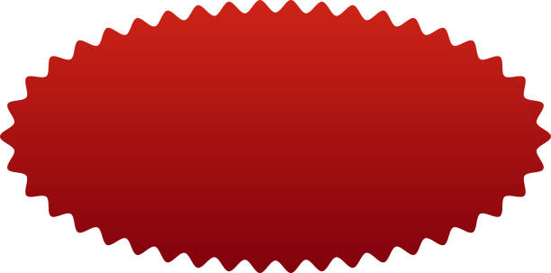 istock Red sticker or label design blank. Collection of special offer sale oval and round shape sunburst labels and badges. Promo stickers with star edges. Vector. 2193587833