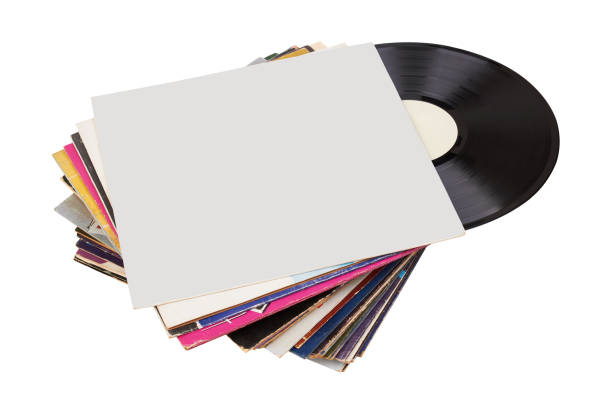 istock Vinyl record in white paper case. Vinyl envelope. Analog sound. Classic audio. Isolated on white 2193588405